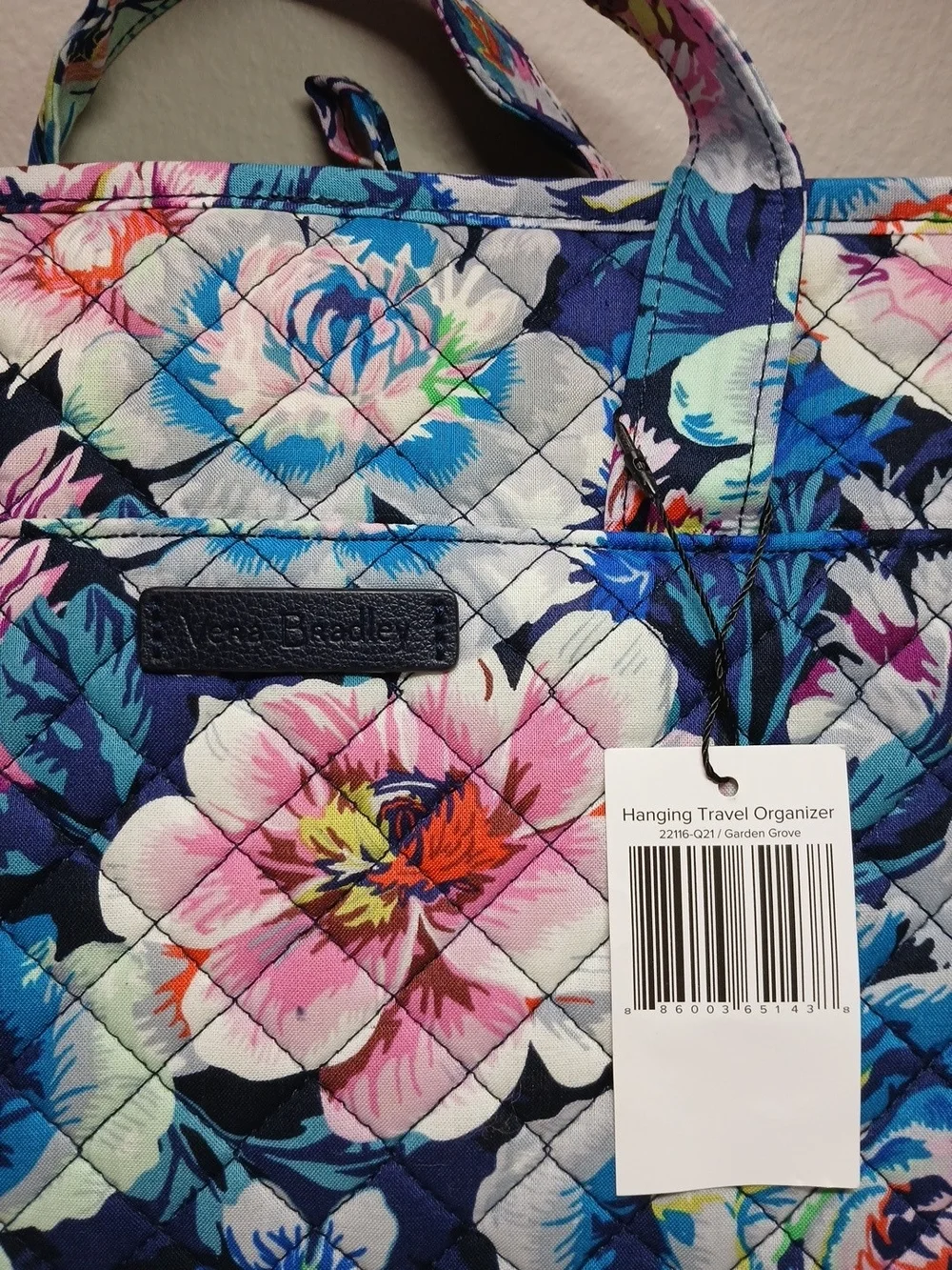 Vera Bradley Floral Quilted Hanging Travel Cosmetic Bag In Garden Grove NWT